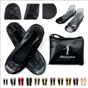 Travel Ballet Flats with Wristlet Bag